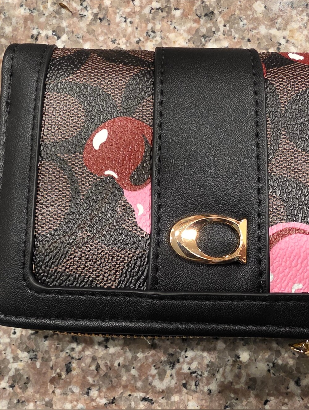 Women's Black and Pink Accent Wallet - Designer Style